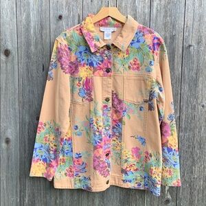 Vintage Denim Susan Graver Floral Jacket M